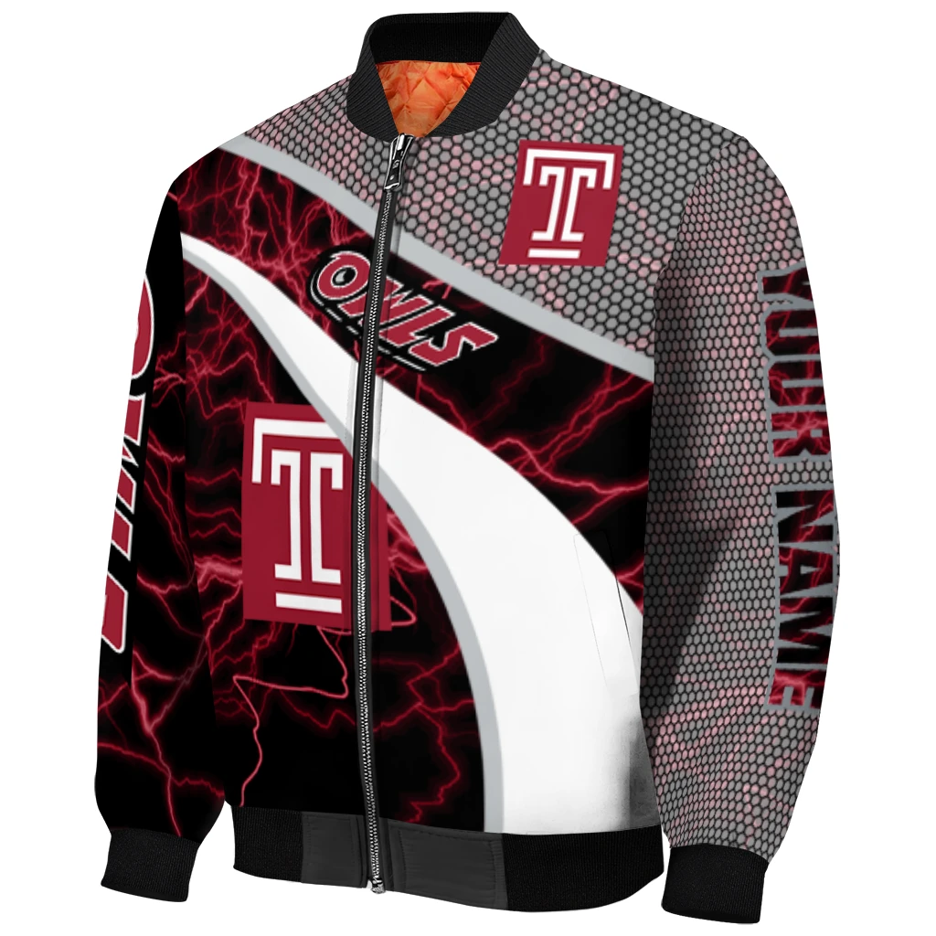custom temple owls electric flash red bomber jacket fashion forward custom temple owls electric flash red bomber jacket fashion forward