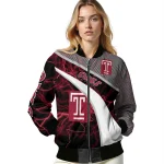 custom temple owls electric flash red bomber jacket best selling