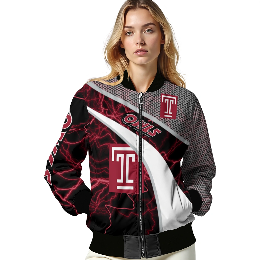 custom temple owls electric flash red bomber jacket latest model custom temple owls electric flash red bomber jacket latest model
