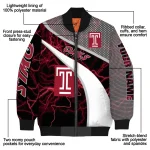 custom temple owls electric flash red bomber jacket best selling