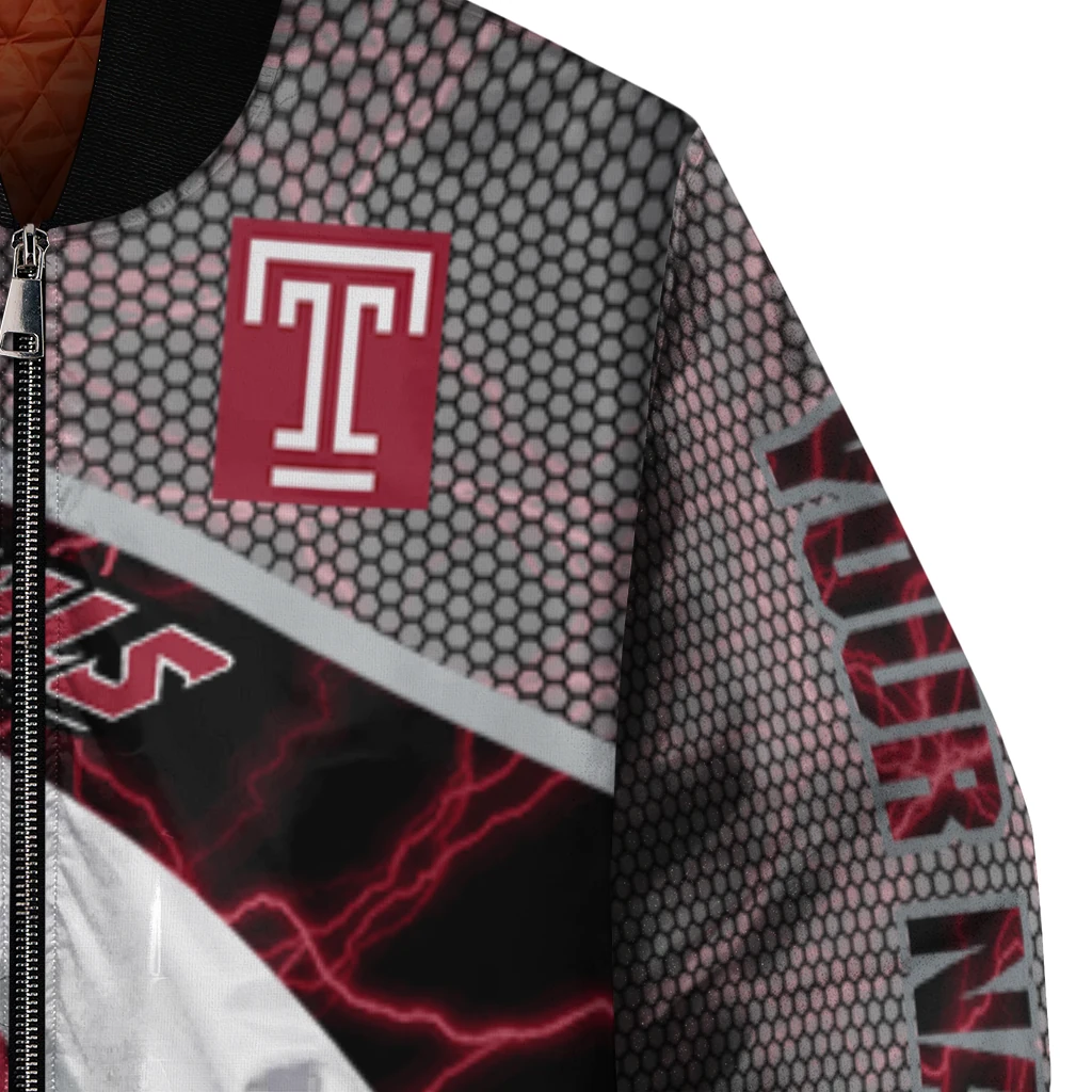 custom temple owls electric flash red bomber jacket premium grade custom temple owls electric flash red bomber jacket premium grade