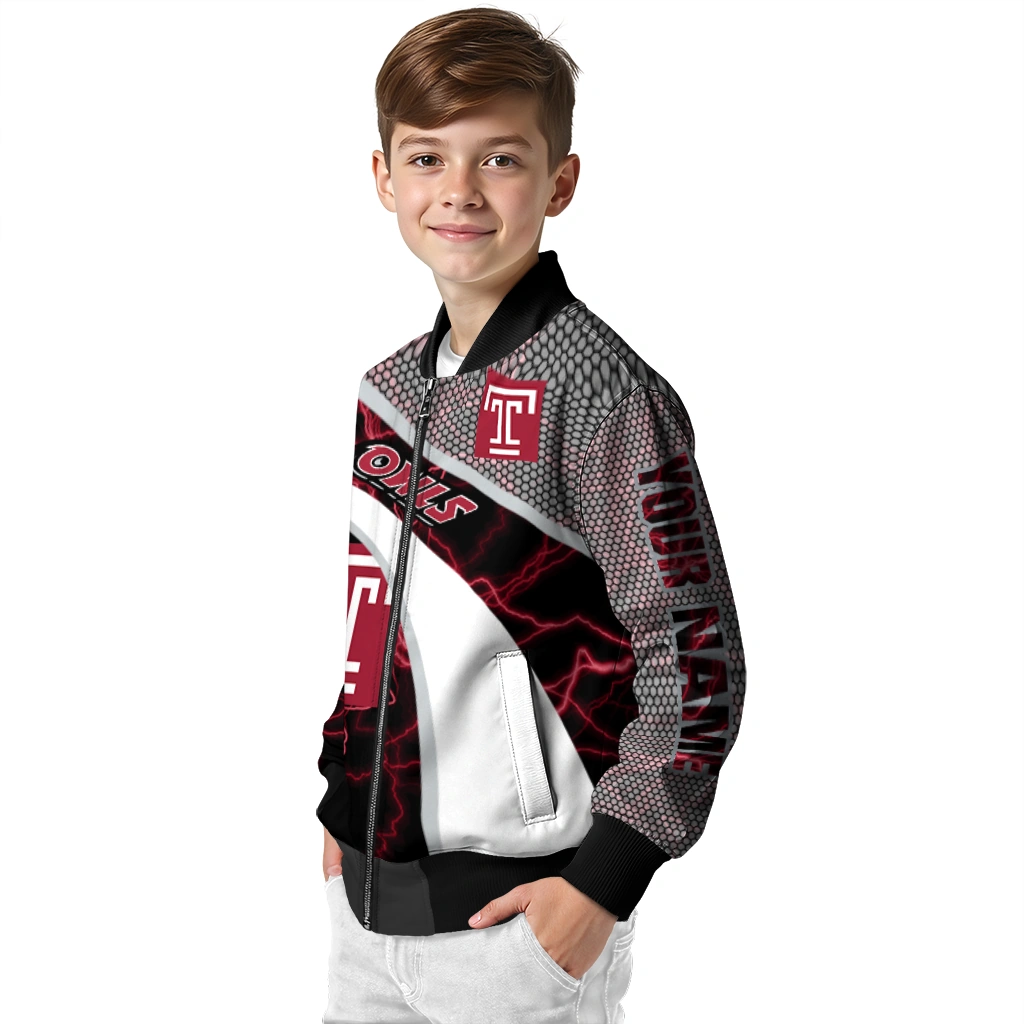 custom temple owls electric flash red bomber jacket trendy custom temple owls electric flash red bomber jacket trendy