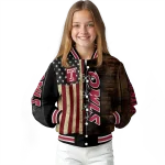 custom temple owls flag wood brown varsity jacket best selling