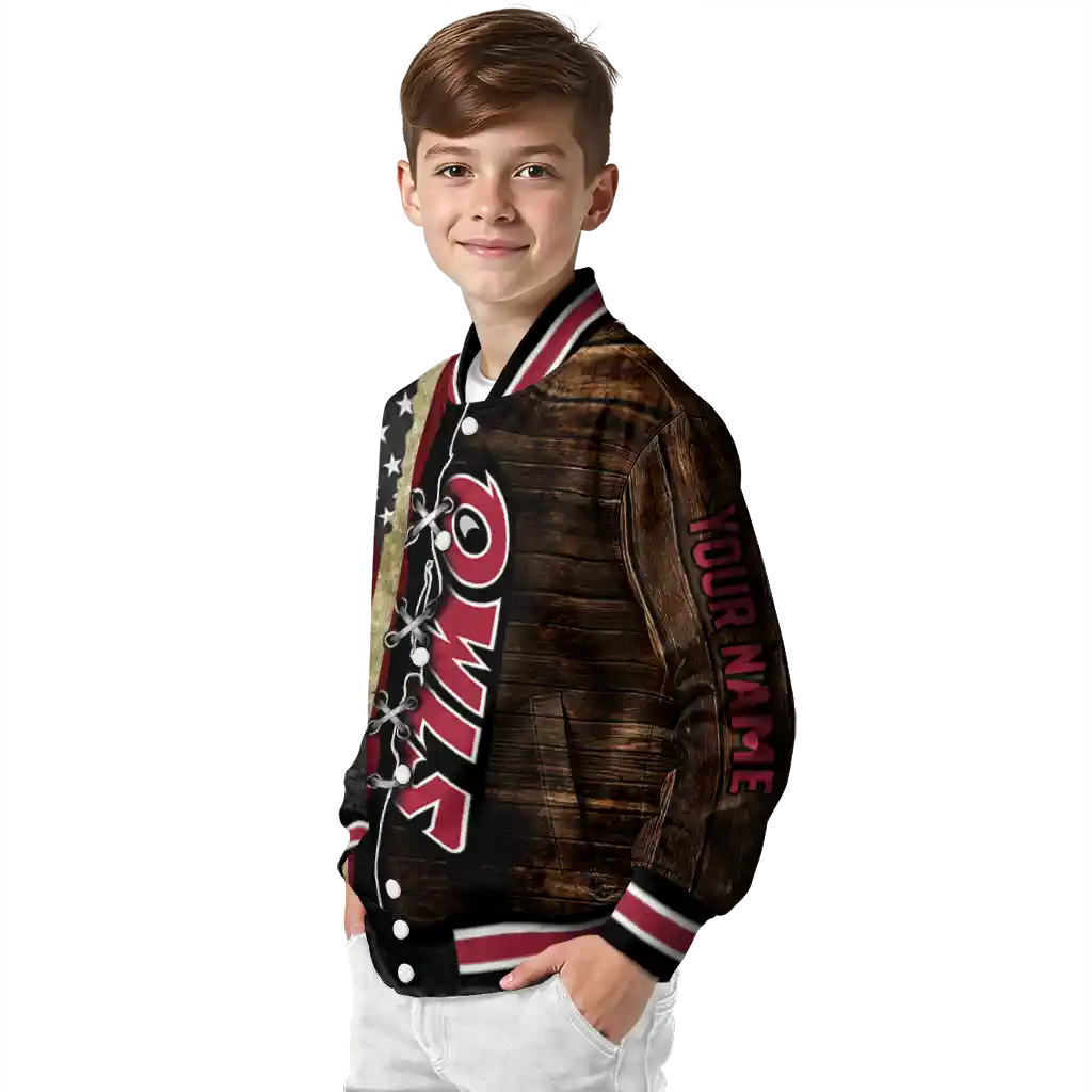 custom temple owls flag wood brown varsity jacket trendy custom temple owls flag wood brown varsity jacket trendy