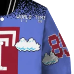 custom temple owls mario blocks blue black varsity jacket best selling