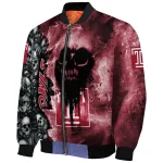 custom temple owls skull cluster red bomber jacket best selling