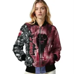 custom temple owls skull cluster red bomber jacket best selling