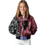 custom temple owls skull cluster red bomber jacket best selling