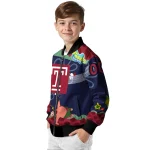 custom temple owls spongebob playtime red blue bomber jacket best selling