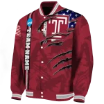 custom temple owls usa flag claws red varsity jacket best selling
