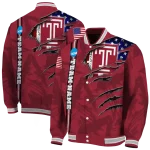 custom temple owls usa flag claws red varsity jacket best selling