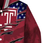 custom temple owls usa flag claws red varsity jacket best selling