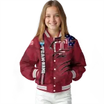 custom temple owls usa flag claws red varsity jacket best selling
