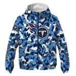 custom tennessee titans camouflage mashup navy windbreaker jacket best selling