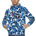 custom tennessee titans camouflage mashup navy windbreaker jacket best selling