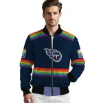custom tennessee titans rainbow jersey number navy bomber jacket best selling