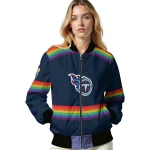 custom tennessee titans rainbow jersey number navy bomber jacket best selling