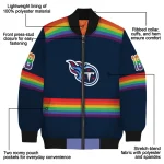 custom tennessee titans rainbow jersey number navy bomber jacket best selling