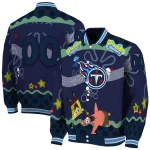 custom tennessee titans spongebob playtime navy blue varsity jacket best selling