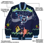 custom tennessee titans spongebob playtime navy blue varsity jacket best selling