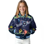 custom tennessee titans spongebob playtime navy blue varsity jacket best selling