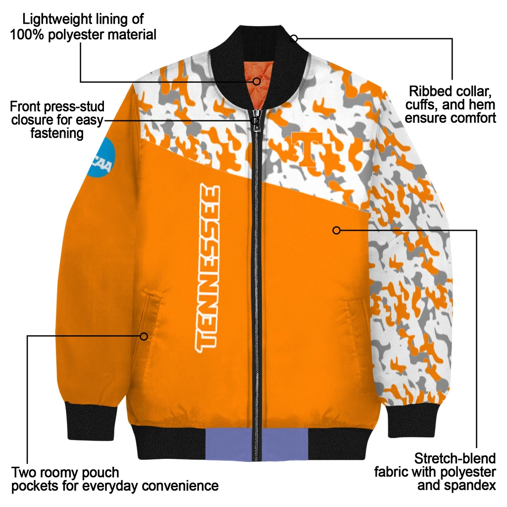 custom tennessee volunteers camouflage splash orange bomber jacket new arrival custom tennessee volunteers camouflage splash orange bomber jacket new arrival