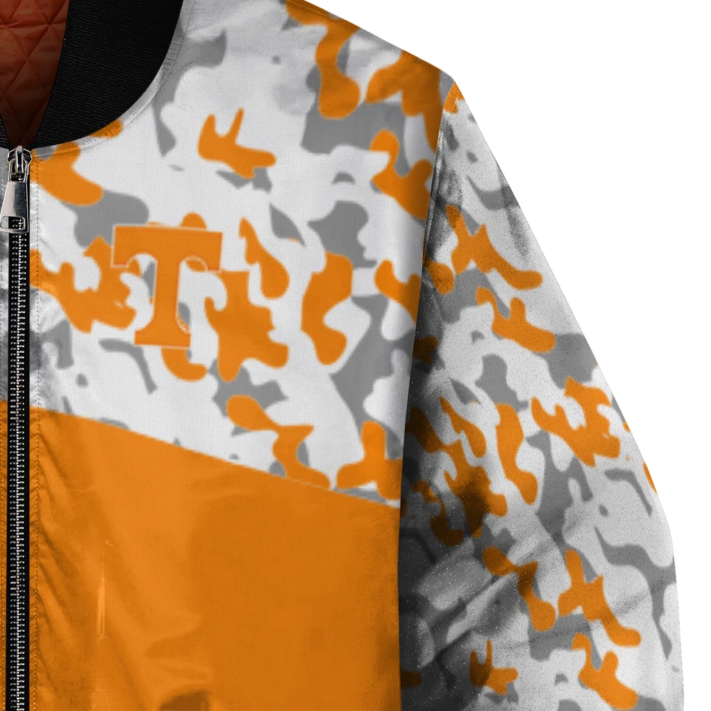 custom tennessee volunteers camouflage splash orange bomber jacket premium grade custom tennessee volunteers camouflage splash orange bomber jacket premium grade