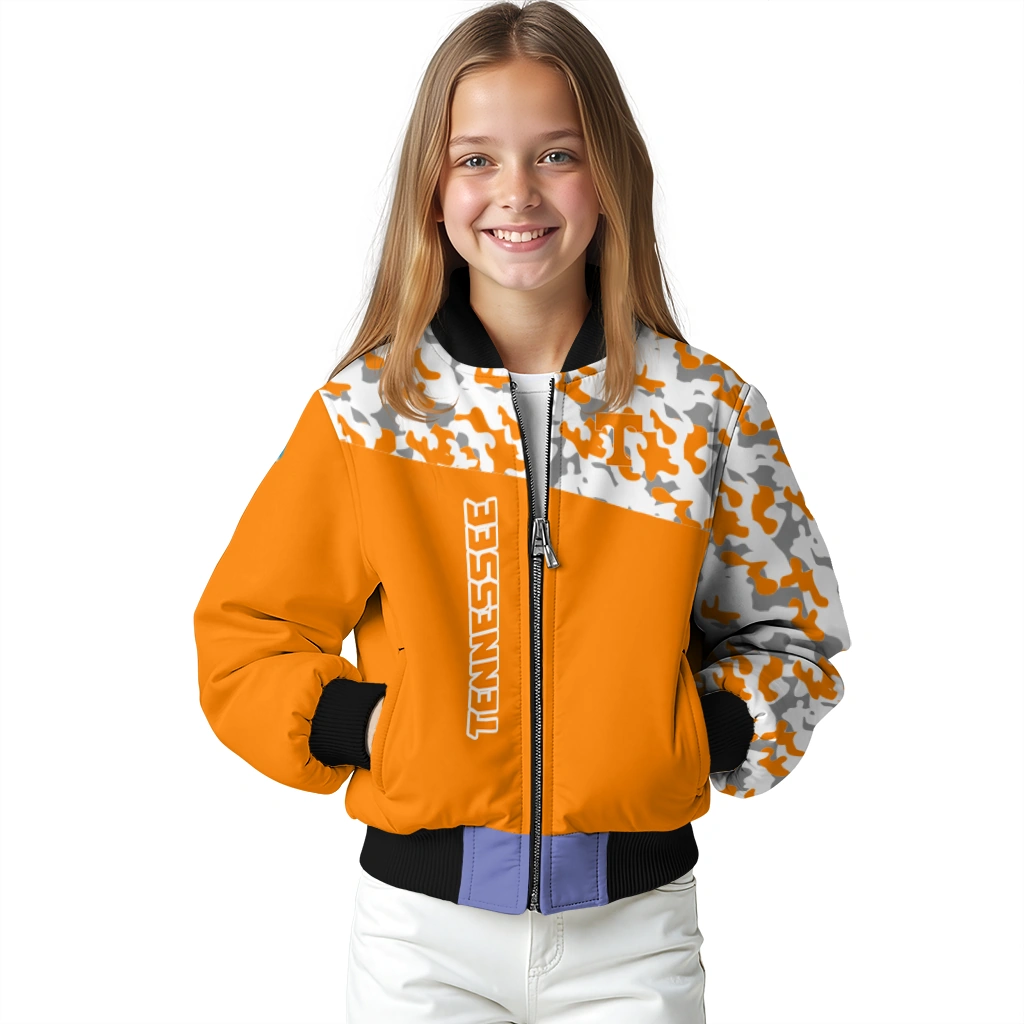 custom tennessee volunteers camouflage splash orange bomber jacket top rated custom tennessee volunteers camouflage splash orange bomber jacket top rated