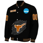 custom texas longhorns claw shred black varsity jacket best selling