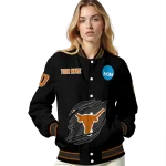 custom texas longhorns claw shred black varsity jacket best selling