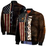 custom texas longhorns flag wood brown bomber jacket best selling