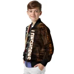custom texas longhorns flag wood brown bomber jacket best selling