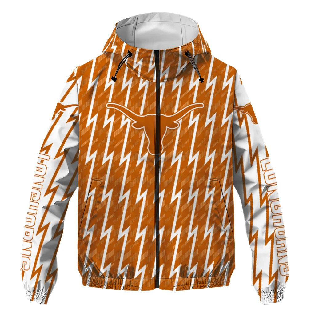 custom texas longhorns lightning strike grid orange windbreaker jacket best selling custom texas longhorns lightning strike grid orange windbreaker jacket best selling