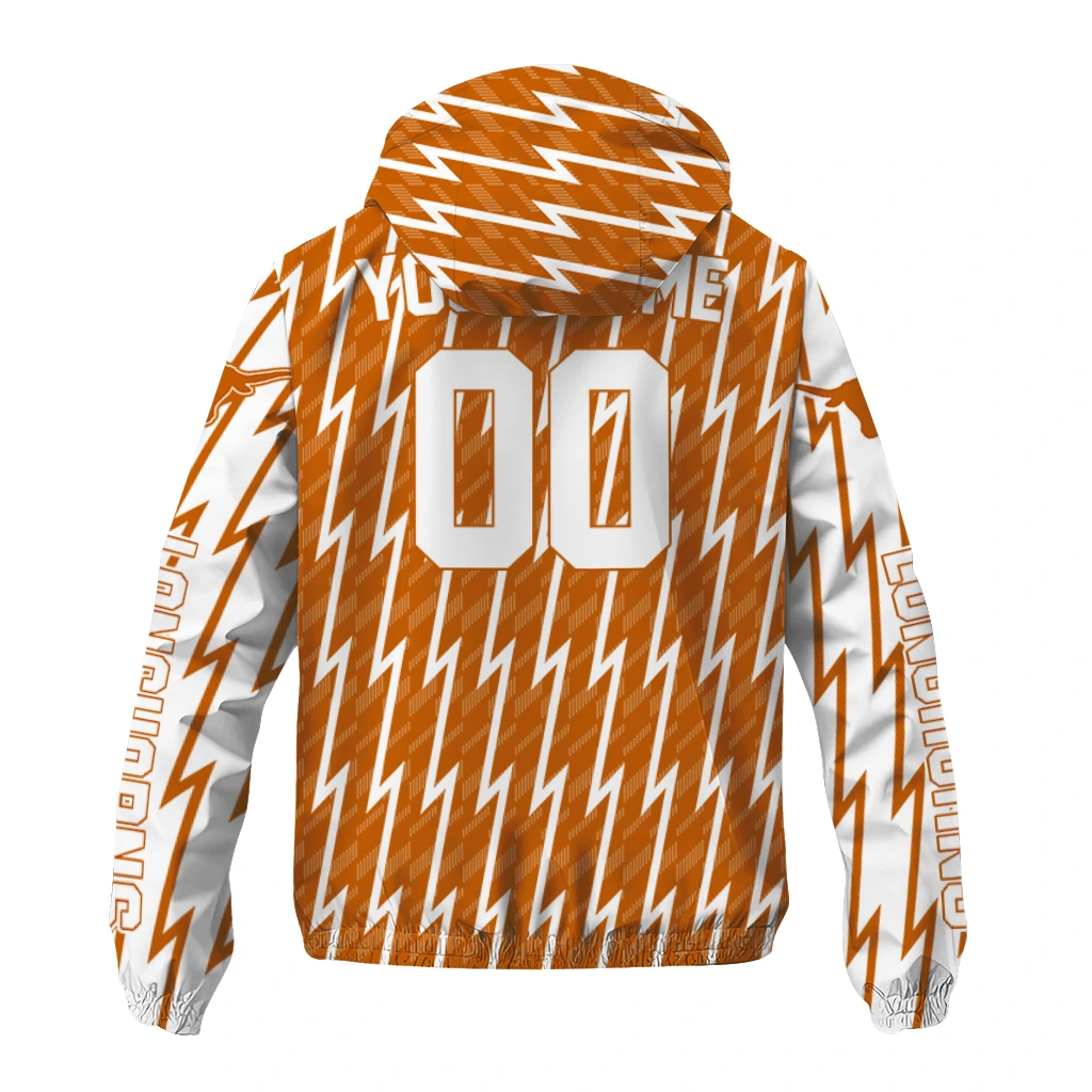 custom texas longhorns lightning strike grid orange windbreaker jacket fashion forward custom texas longhorns lightning strike grid orange windbreaker jacket fashion forward