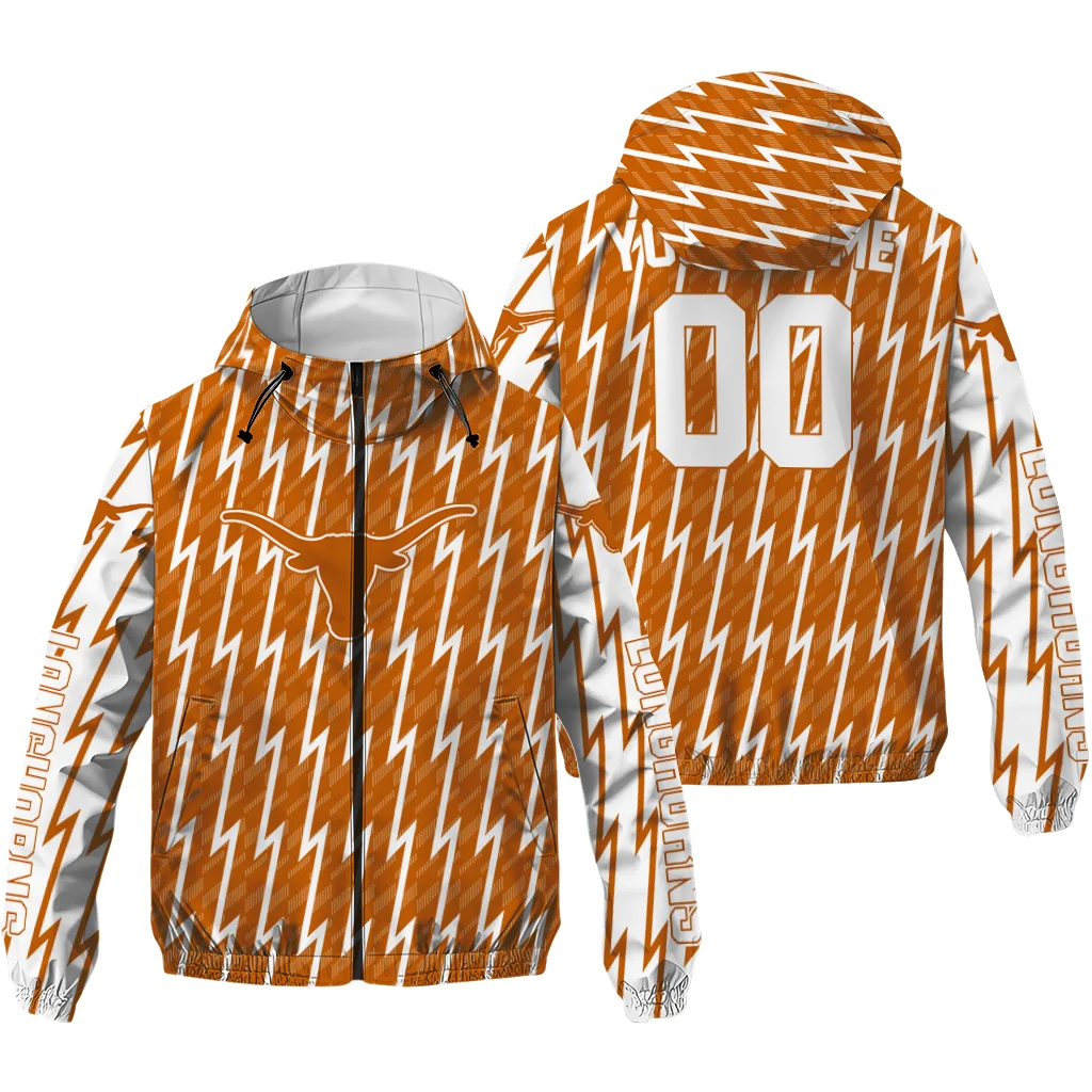 custom texas longhorns lightning strike grid orange windbreaker jacket high quality custom texas longhorns lightning strike grid orange windbreaker jacket high quality