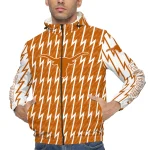 custom texas longhorns lightning strike grid orange windbreaker jacket best selling