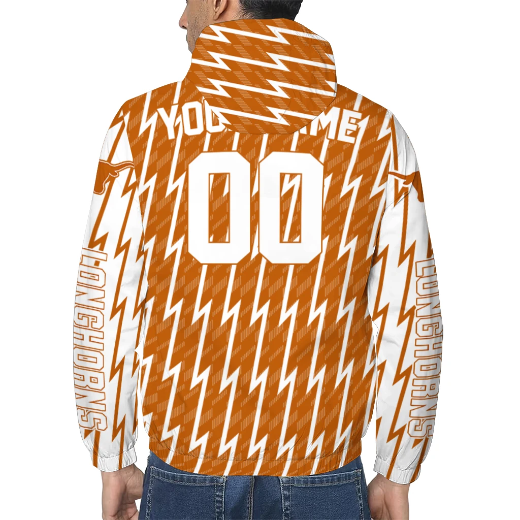 custom texas longhorns lightning strike grid orange windbreaker jacket trendy custom texas longhorns lightning strike grid orange windbreaker jacket trendy