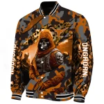 custom texas longhorns skull horde orange varsity jacket best selling