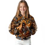 custom texas longhorns skull horde orange varsity jacket best selling