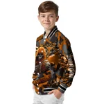custom texas longhorns skull horde orange varsity jacket best selling