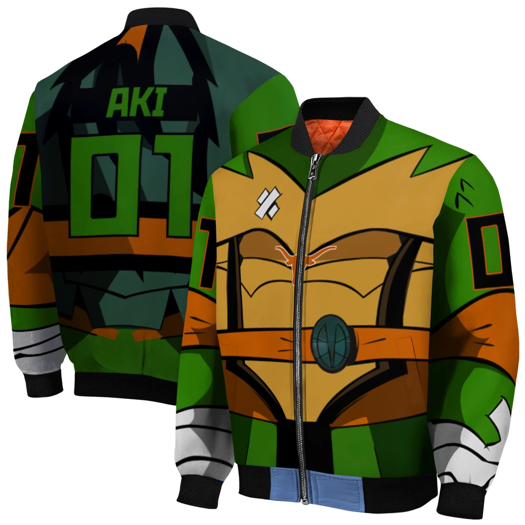 custom texas longhorns turtle armor bomber jacket best selling custom texas longhorns turtle armor bomber jacket best selling