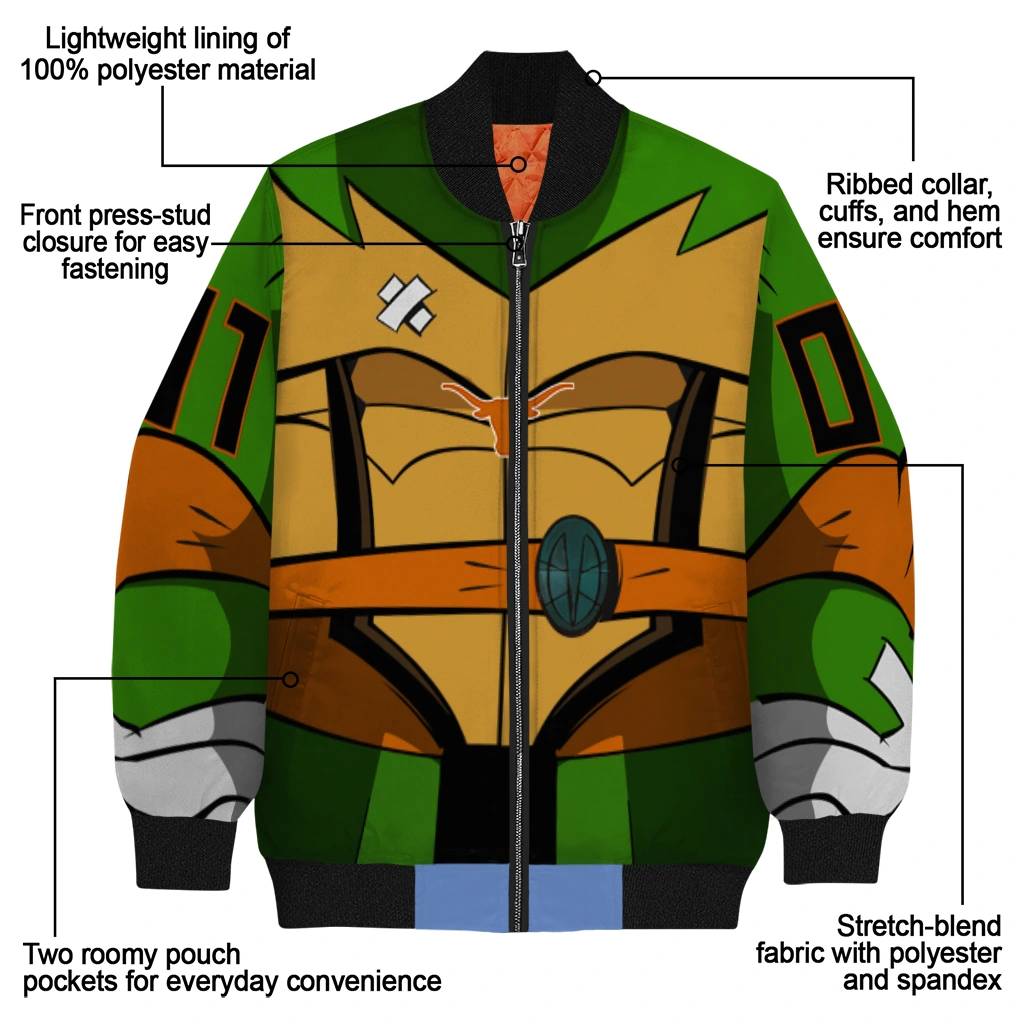 custom texas longhorns turtle armor bomber jacket new arrival custom texas longhorns turtle armor bomber jacket new arrival