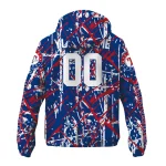 custom texas rangers brushstroke pattern blue windbreaker jacket best selling