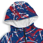 custom texas rangers brushstroke pattern blue windbreaker jacket best selling