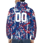 custom texas rangers brushstroke pattern blue windbreaker jacket best selling
