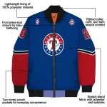 custom texas rangers chevron style blue bomber jacket best selling