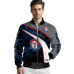 custom texas rangers electric flash blue bomber jacket best selling
