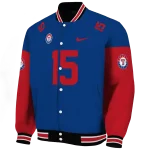 custom texas rangers team patch blue varsity jacket best selling