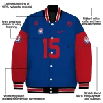 custom texas rangers team patch blue varsity jacket best selling