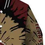 custom texas state bobcats burst splatter maroon varsity jacket best selling